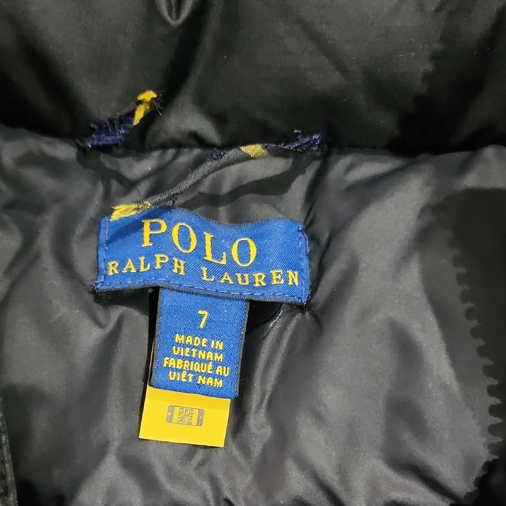 Polo by Ralph Lauren Kids Black Puffer Jacket with Red Logo - Picture 2 of 5